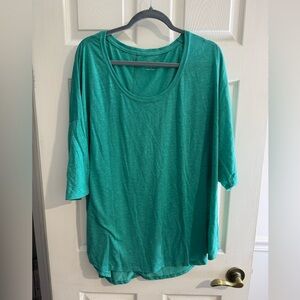 Women’s teal 3/4 sleeve shirt, Maurice’s, size 2